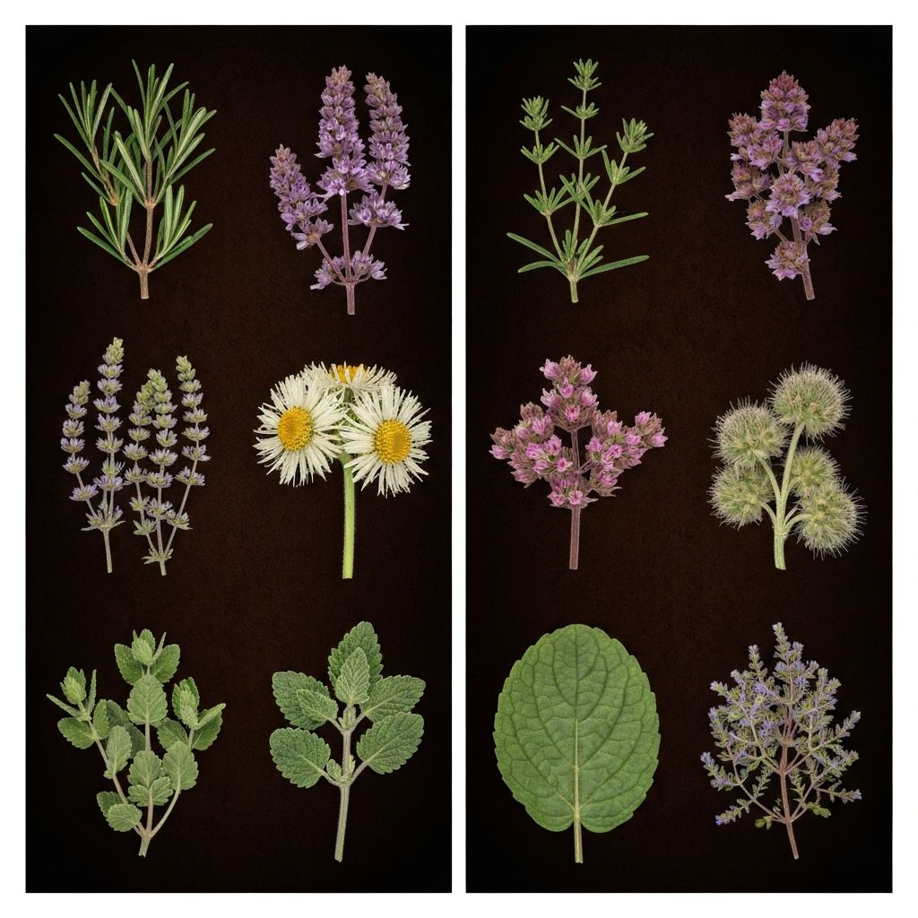 Wissenschaftliche botanische Forschung mit getrockneten Kräutern